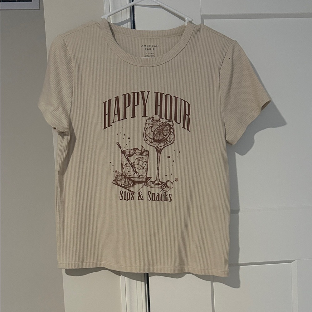 American Eagle Outfitters Beige Graphic Tee